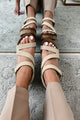 Aziza Cork Wedge Sandals (Gold Shimmer) - NanaMacs