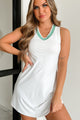 Serving Up Sweetness Sleeveless Tennis Dress (White) - NanaMacs