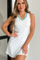 Serving Up Sweetness Sleeveless Tennis Dress (White) - NanaMacs