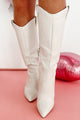 Rodeo Refinement Beaded Pearl Western Boots (Ivory) - NanaMacs