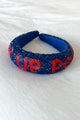 "Pony Up" Beaded Headband (Blue/Red) - NanaMacs