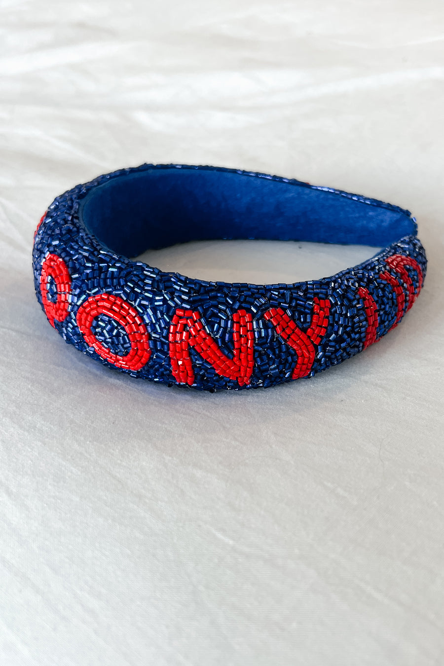 "Pony Up" Beaded Headband (Blue/Red) - NanaMacs