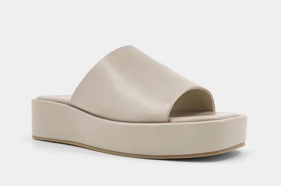 PREORDER Subtle Yet Stylish Platform Slid Sandals (Taupe) - NanaMacs