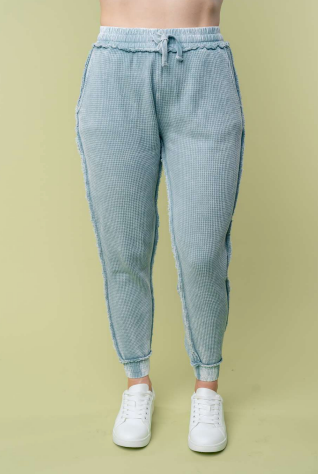 PREORDER Oliver Thermal Knit Joggers (Ice Blue) - NanaMacs