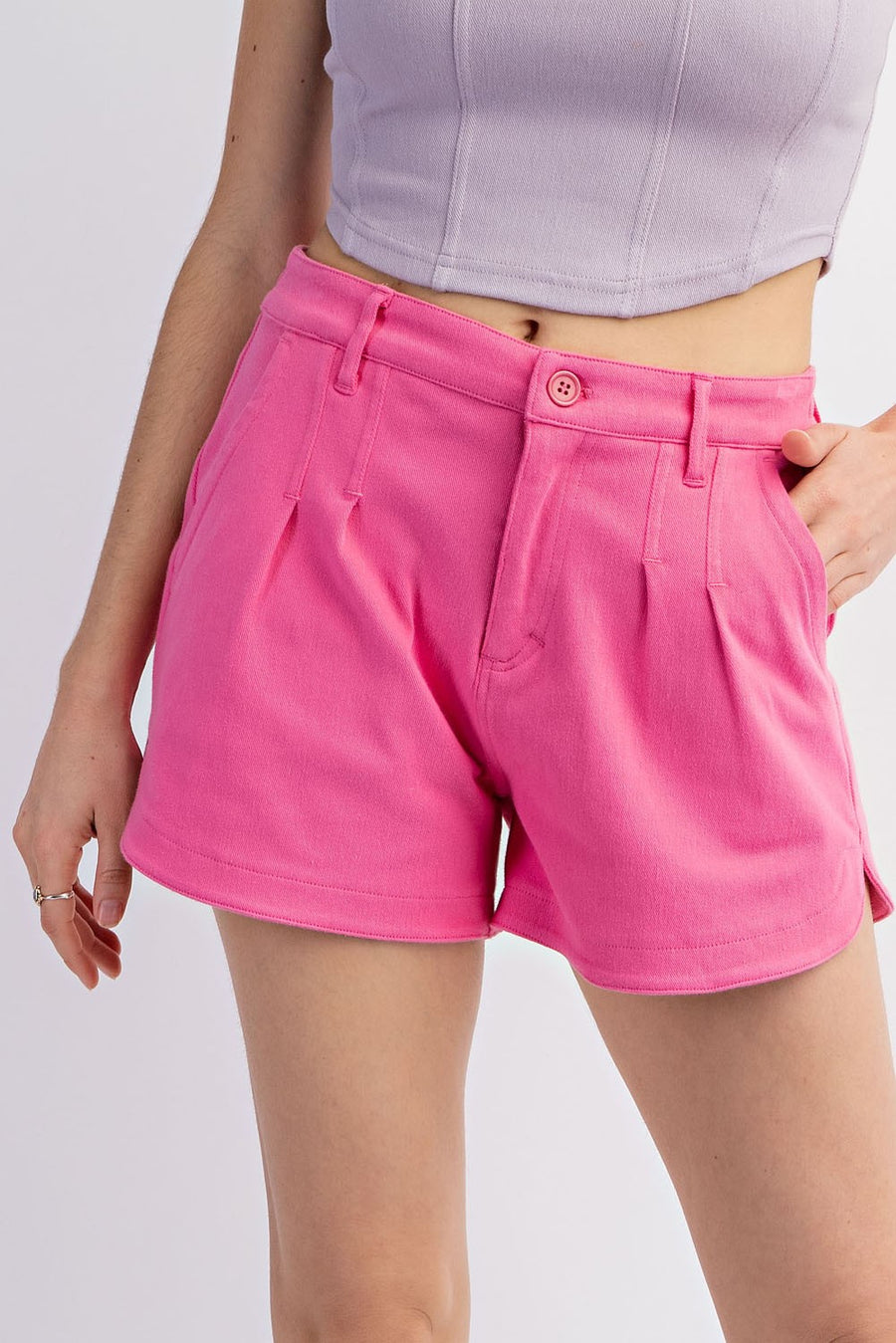 Hugh Cotton Twill Shorts (Hot Pink) - NanaMacs