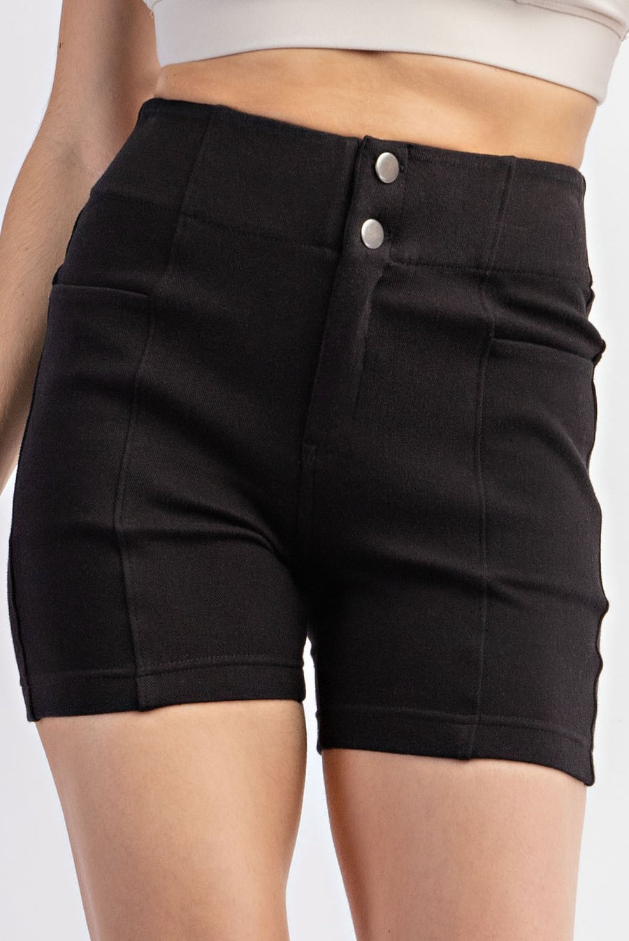 Henry Cotton Twill Fitted Shorts (Black) - NanaMacs
