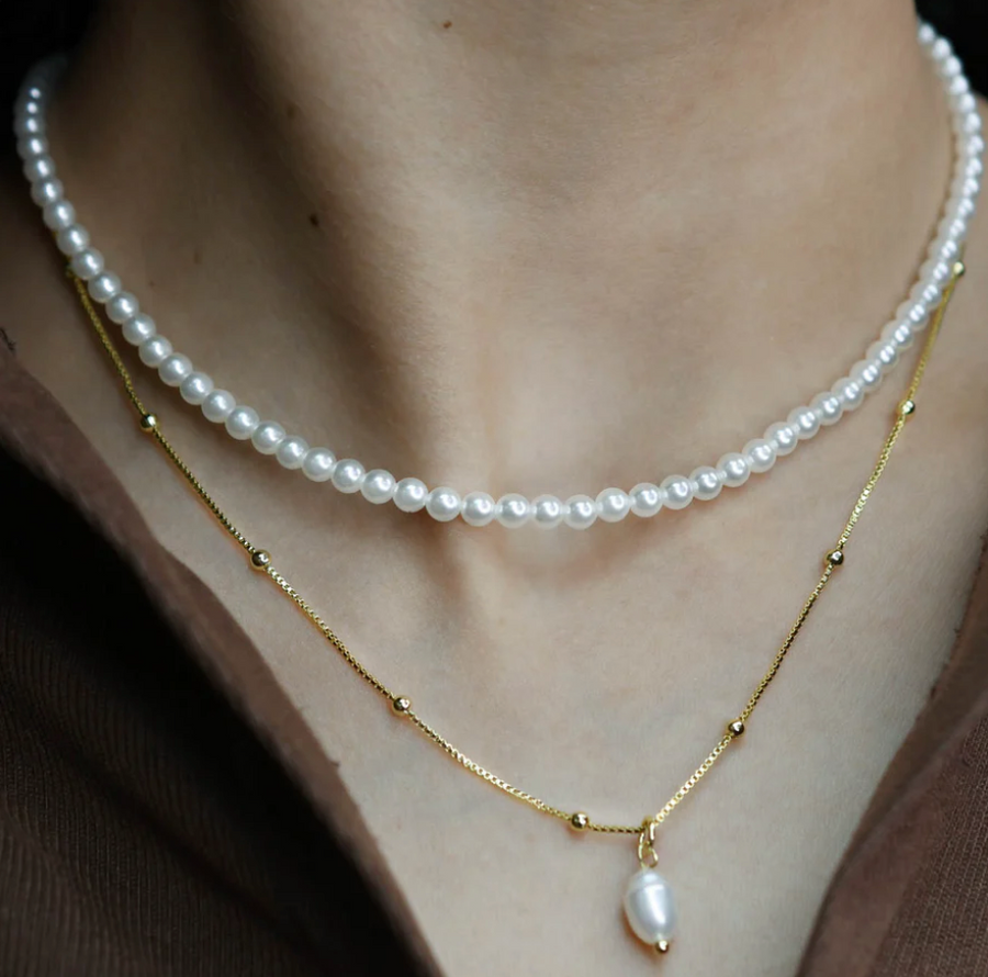 PREORDER Jealous Of Me Layered Pearl Necklace (Gold) - NanaMacs