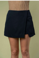 PREORDER Chrissa Faux Wrap Mini Skirt (Black) - NanaMacs