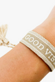 "Good Vibes" Boho Bracelet (Taupe) - NanaMacs