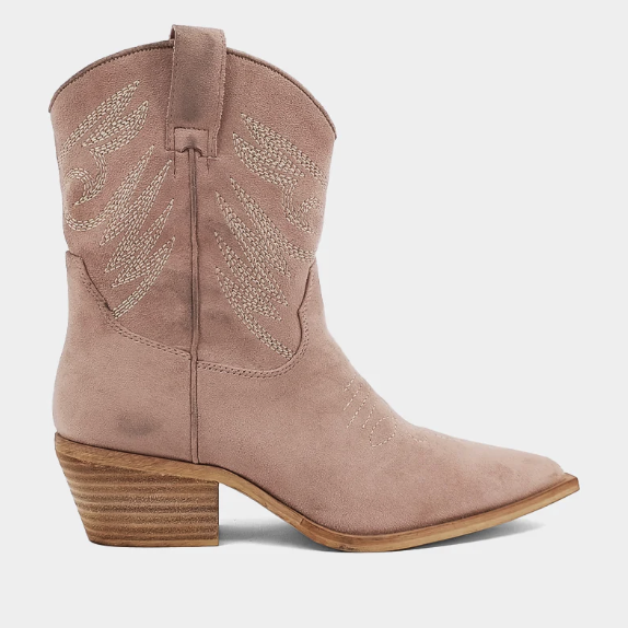 PREORDER Play Some Country Short Cowboy Boot (Rose Suede) - NanaMacs