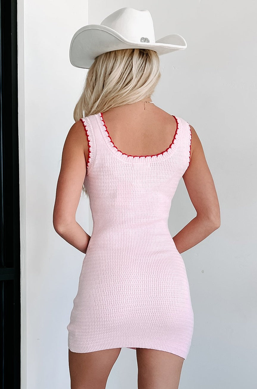 Fond Reflections Sweater Knit Bodycon Dress (Pink/Red) - NanaMacs