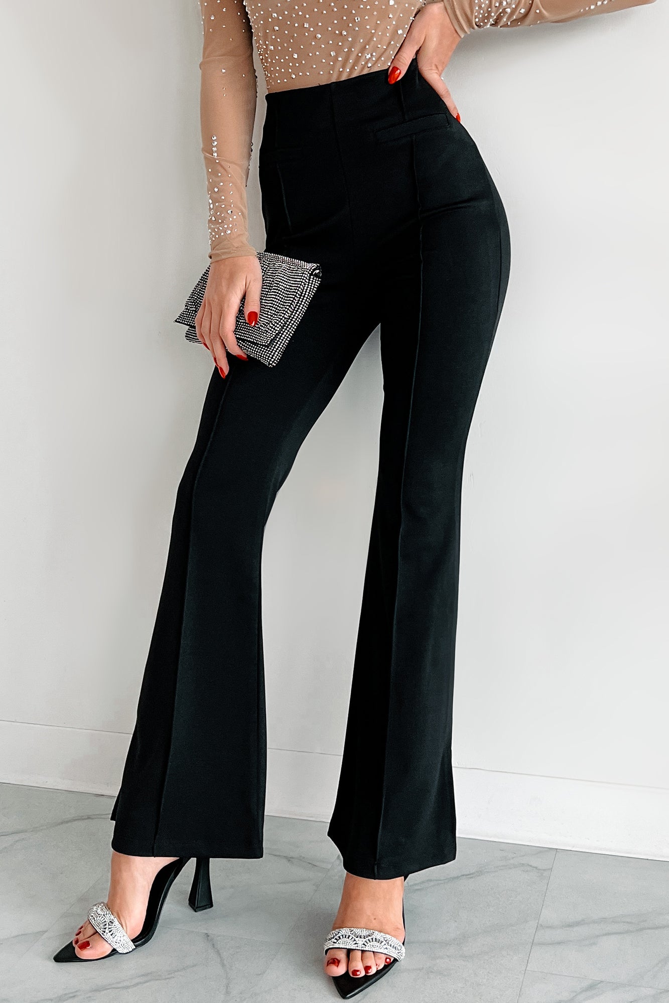 below knee Shirt dress and Pants black set