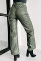 Made For The City Faux Leather Pants (Olive) - NanaMacs