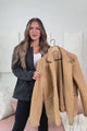 Endless Questions Vintage Wash Fleece Blazer Jacket (Vintage Camel)