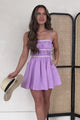 If You're Willing Shirred Side-Tie Mini Dress (Lavender)