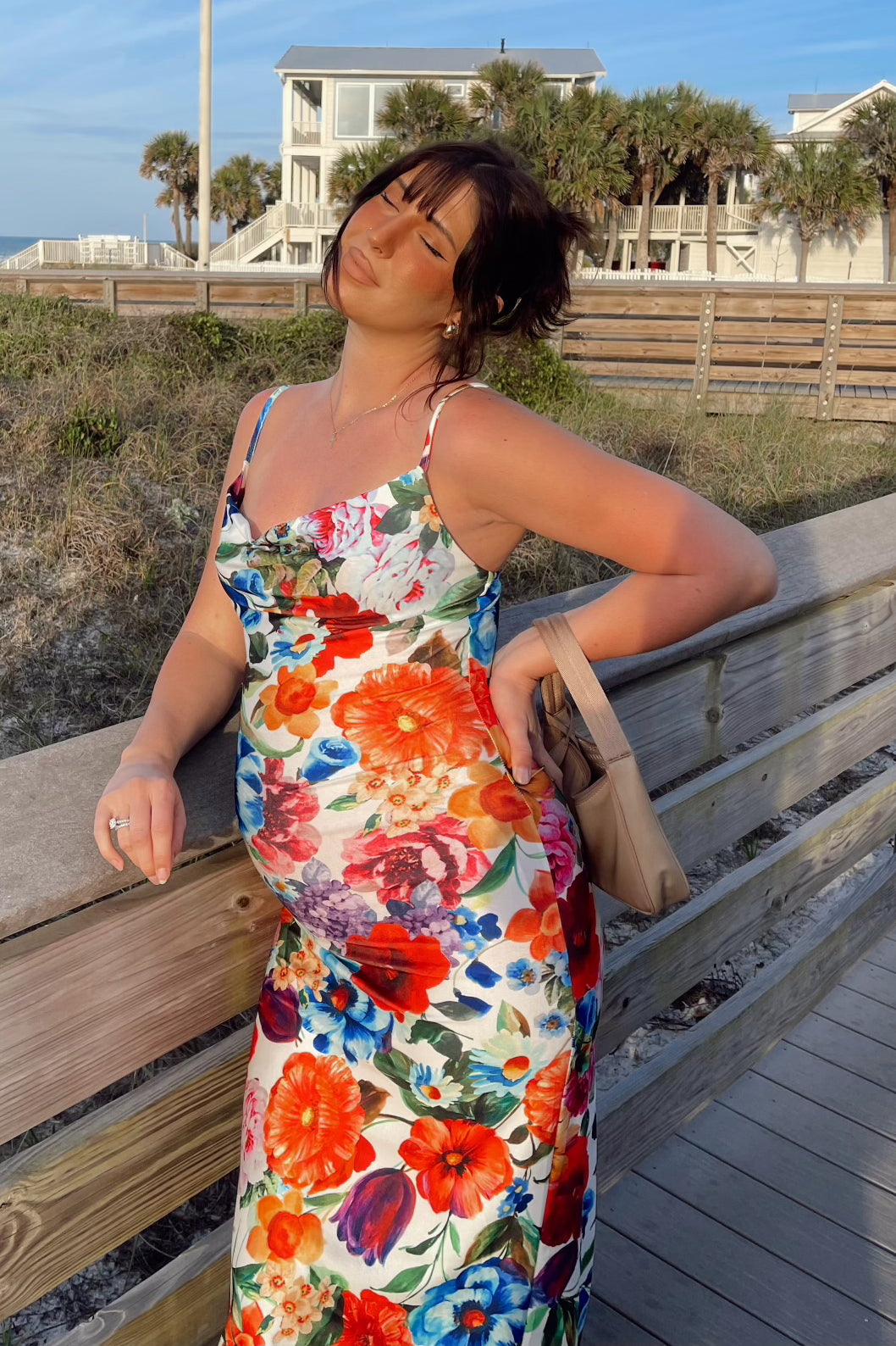 You Get The Picture Floral Cowl Neck Maxi Dress (Multi) · NanaMacs