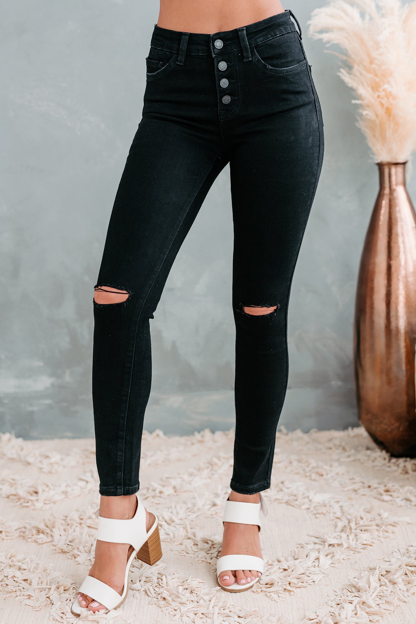 ripped jeans black high waisted