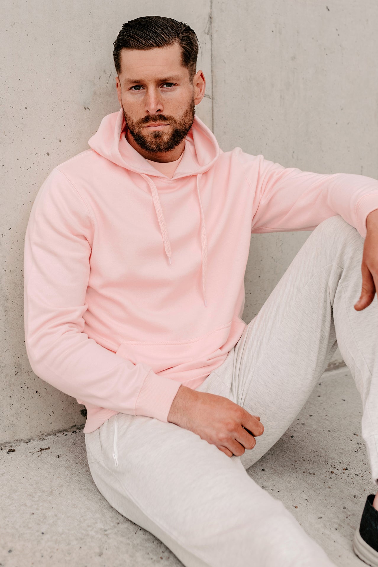 Blush pink hoodie discount mens