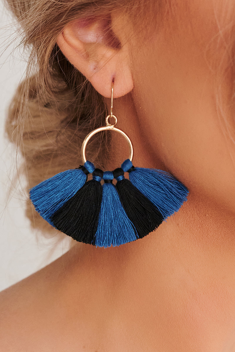 Royal Flush Hoop Earrings (Blue) - NanaMacs