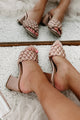 No Excuses Here Satin Weave Heeled Sandal (Light Mauve) - NanaMacs