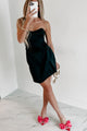Getting It Girl Satin Strapless Mini Dress (Black) - NanaMacs
