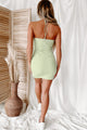 Modern Love Ribbed Halter Mini Dress (Pastel Green) - NanaMacs