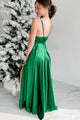 Desires Of The Heart Satin Cowl Neck Maxi Dress (Emerald) - NanaMacs