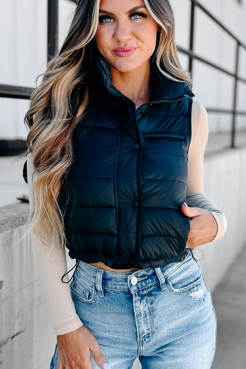Whistler Welcome Cropped Puffer Vest (Black) – NanaMacs