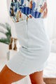 Hometown Sweetheart Frayed Hem Mini Skirt (Light Blue) - NanaMacs