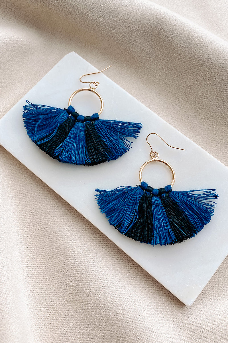 Royal Flush Hoop Earrings (Blue) - NanaMacs