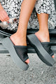 Truthfully Told Flyknit Platform Sandals (Black) - NanaMacs