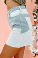 Throwback Beauty Patchwork Denim Skirt (Light Denim) - NanaMacs
