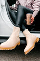 Digging Up Dirt Ankle Knit Booties (Beige) - NanaMacs