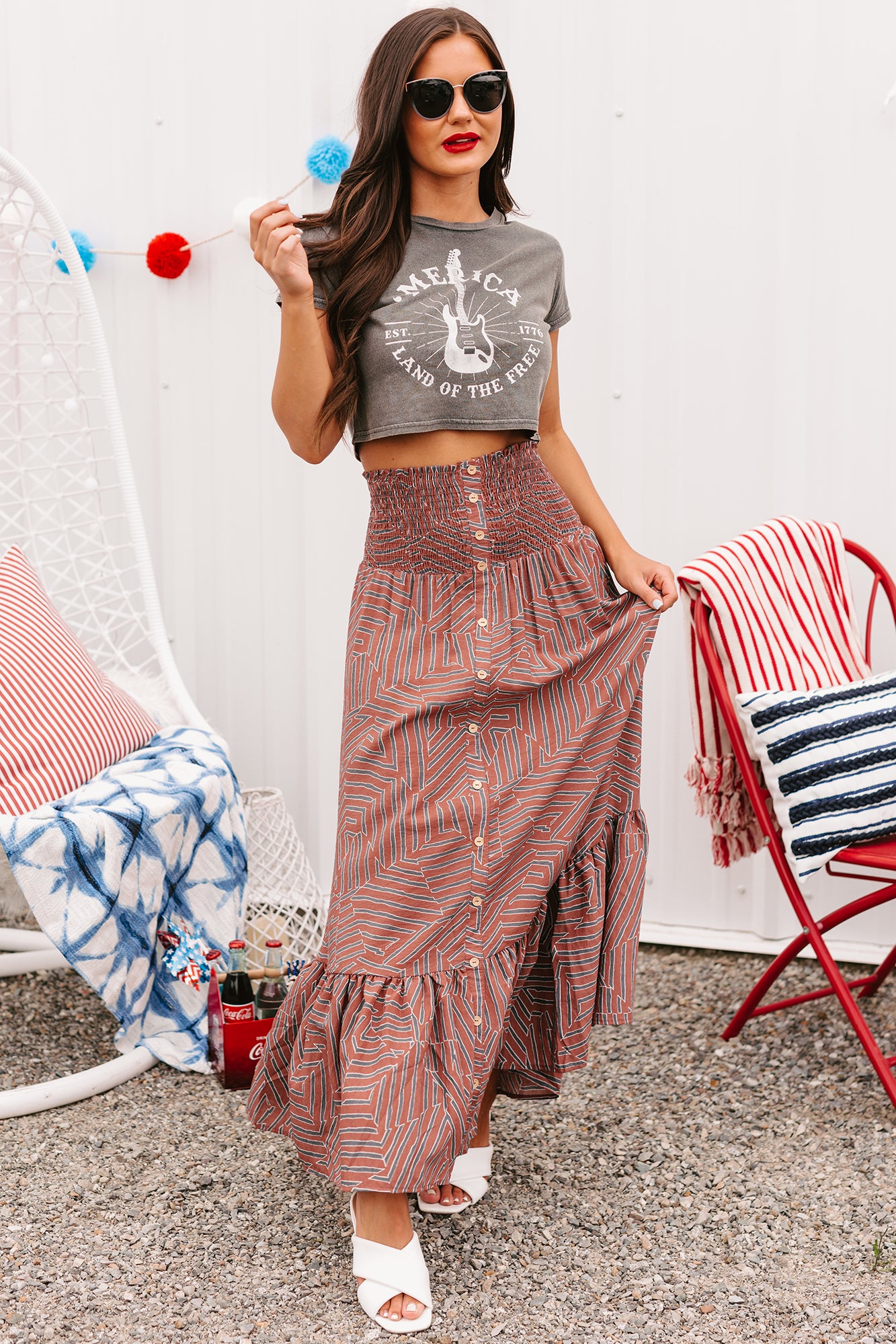 July button outlet front maxi skirt