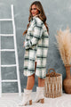 Leaping To Conclusions Plaid Duster Coat (Dark Sage) - NanaMacs