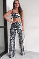 Made To Be Magnificent Two Piece Pant Set (Black/Ivory)