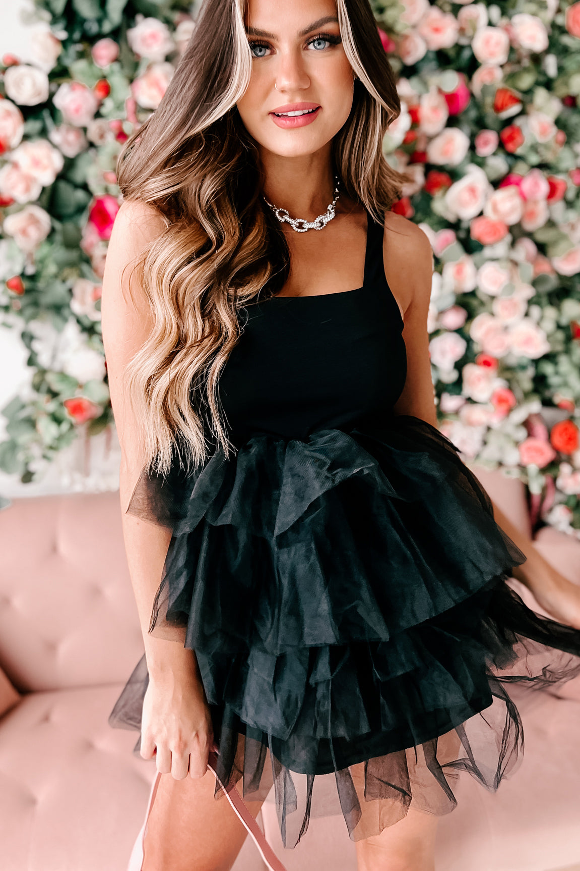 Black Tulle Mini Dress