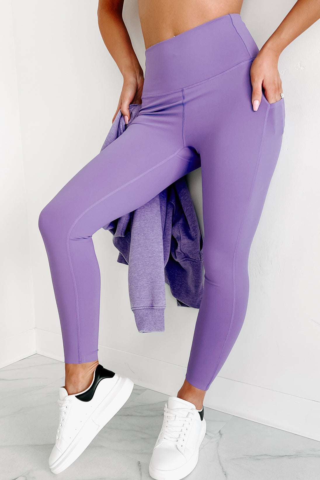 POSESHE Butter Soft Basic Leggings in Pinkish Purple - Perfect for