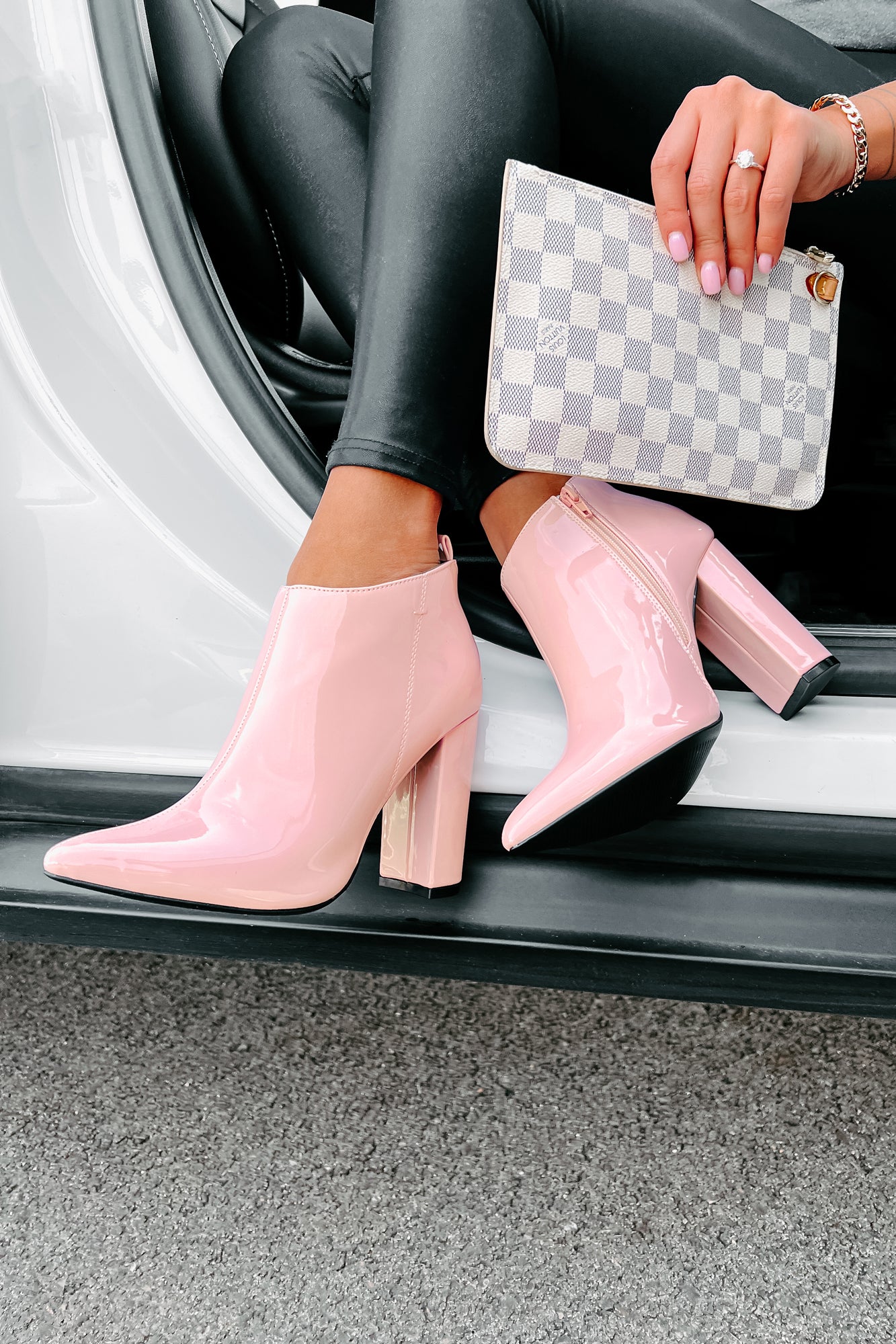 To Glam To Care Patent Leather Ankle Booties (Pink) · NanaMacs