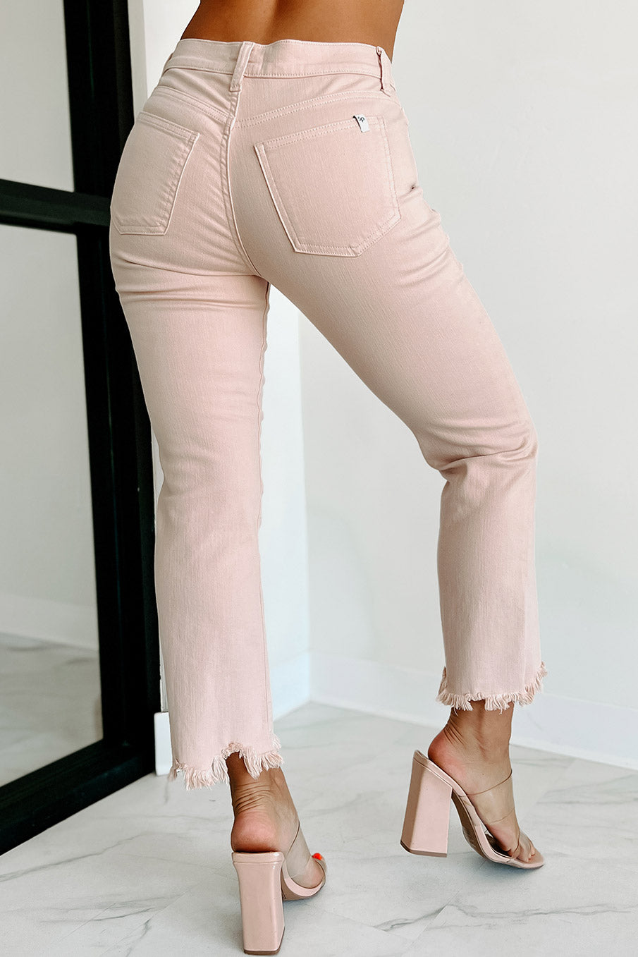 Not Your Baby Non Distressed Mid Rise Jeans (Dusty Pink) - NanaMacs