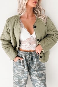 Sweet State Reversible Quilted Jacket (Olive) - NanaMacs