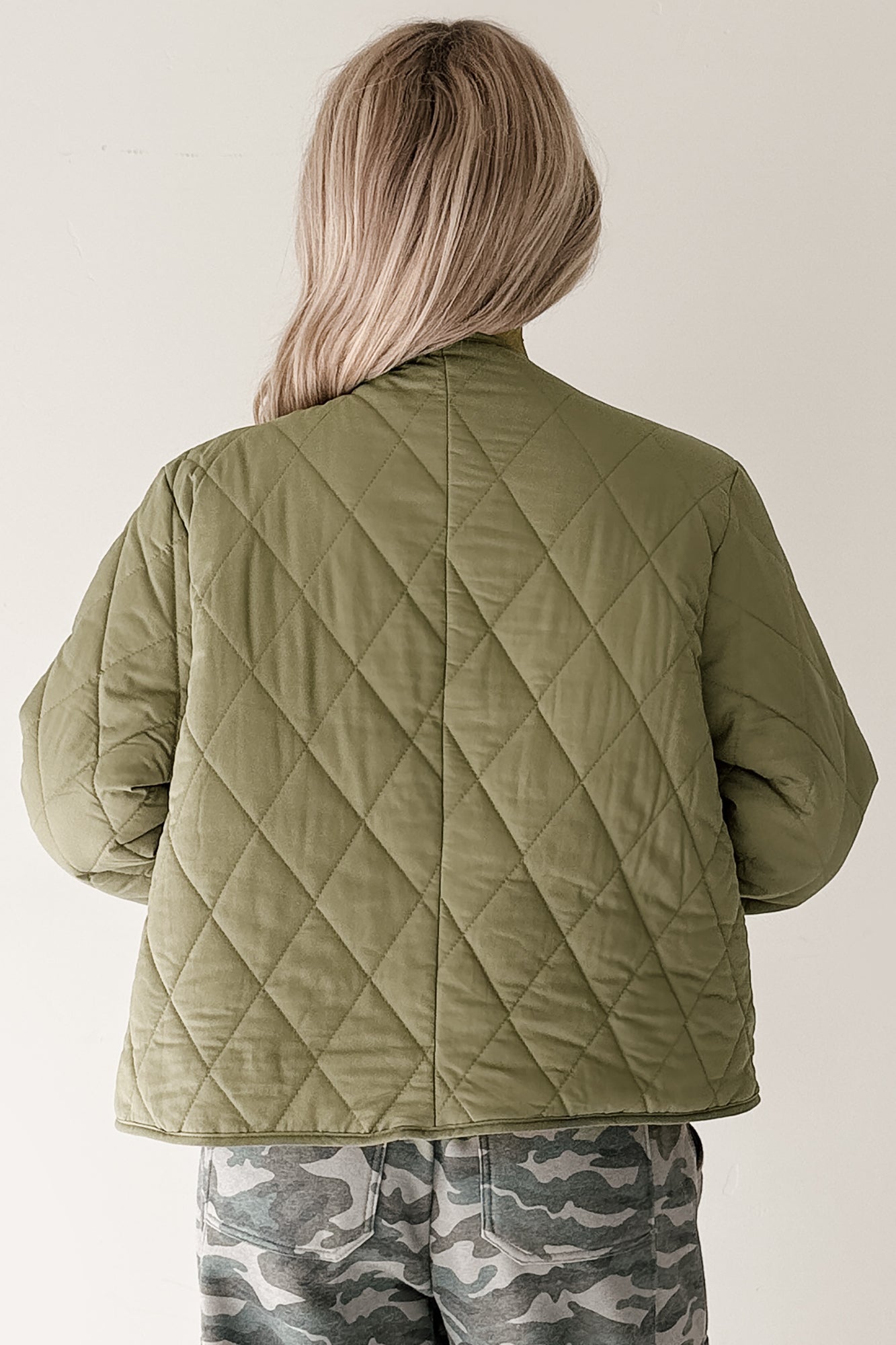 Sweet State Reversible Quilted Jacket (Olive) - NanaMacs