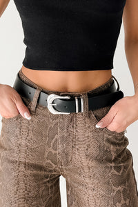 Only Feels Right Faux Leather Belt (Silver/Black) - NanaMacs