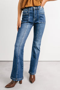 Alvin Tummy Control Boot-Cut Saige Denim Jeans (Dark) - NanaMacs