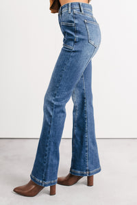 Alvin Tummy Control Boot-Cut Saige Denim Jeans (Dark) - NanaMacs