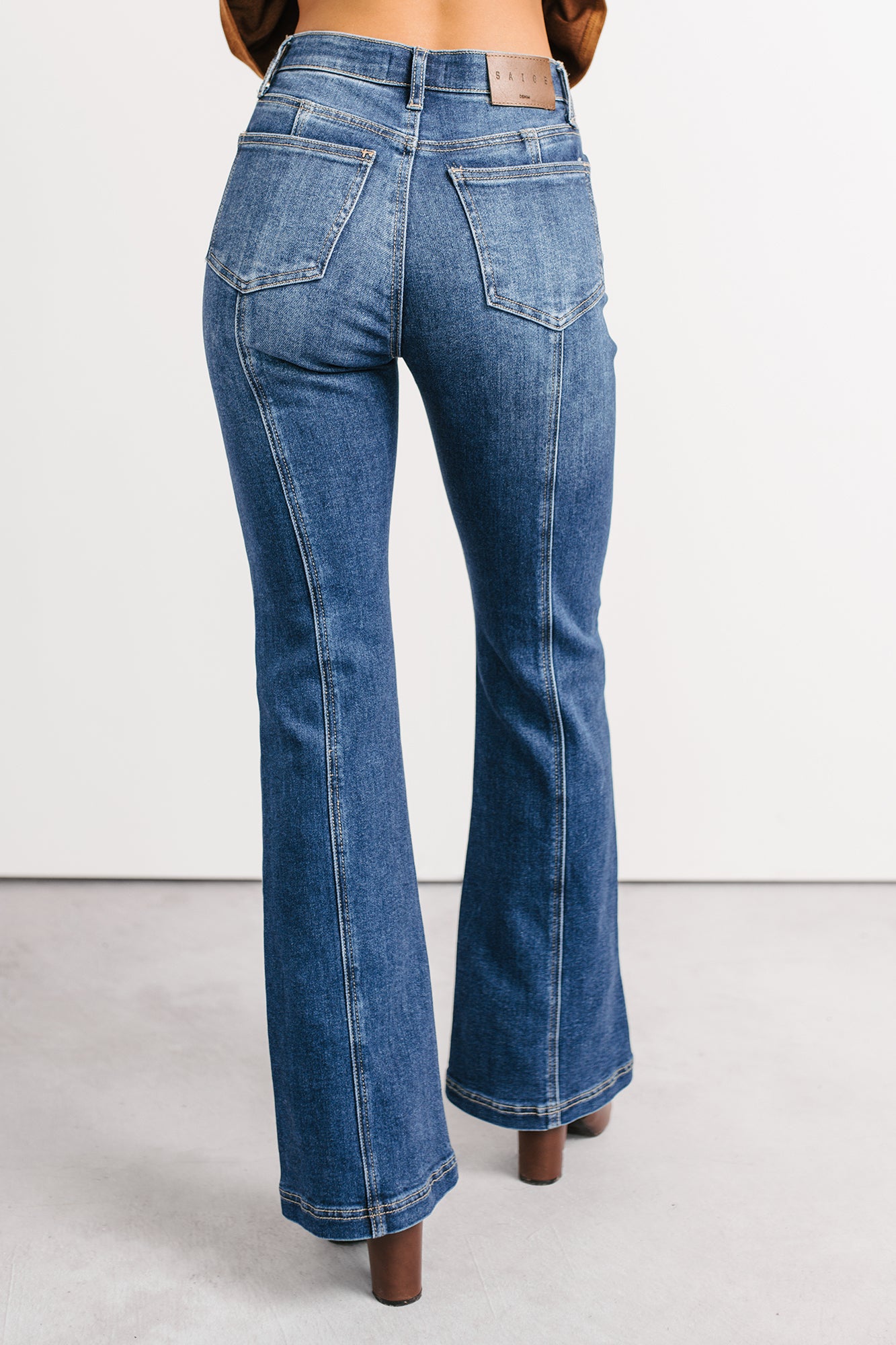 Alvin Tummy Control Boot-Cut Saige Denim Jeans (Dark) - NanaMacs