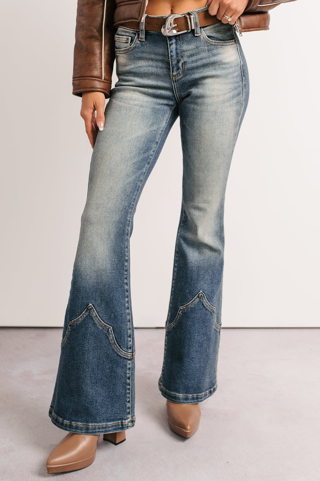 Seymour Mid Rise Western Flare Cello Jeans (Tint) - NanaMacs