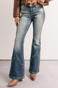 Seymour Mid Rise Western Flare Cello Jeans (Tint) - NanaMacs