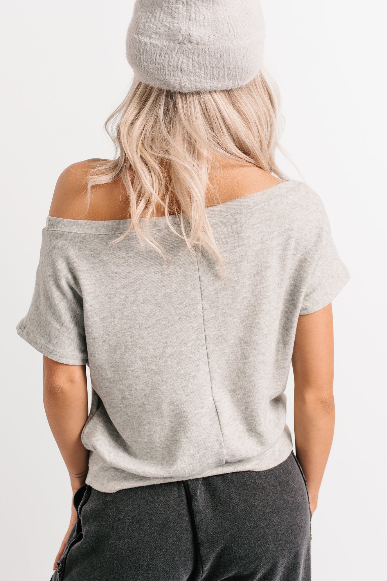 Meet Me There One Shoulder Short Sleeve Top (Heather Grey) · NanaMacs Meet Me There One Shoulder Short Sleeve Top (Heather Grey) · NanaMacs