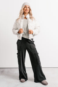 Winter Blooms Floral Puffer Jacket (White/Grey) - NanaMacs